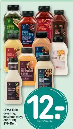 REMA 1000 REMA 1000 dressing, ketchup, mayo eller BBQ 210-416 g tilbud