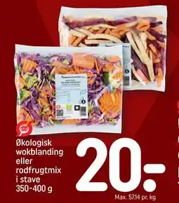 REMA 1000 Økologisk wokblanding eller rodfrugtmix i stave 350-400 g tilbud