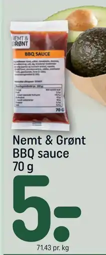 REMA 1000 Nemt & Grønt BBQ sauce 70 g tilbud
