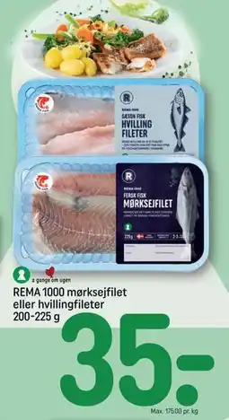 REMA 1000 REMA 1000 mørksejfilet eller hvillingfileter 200-225 g tilbud