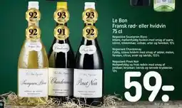 REMA 1000 Le Bon Fransk rød- eller hvidvin 75 cl tilbud