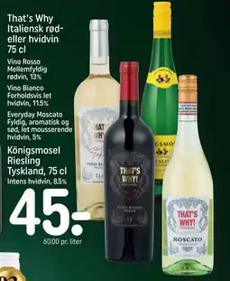 REMA 1000 That’s Why Italiensk rød- eller hvidvin 75 cl tilbud