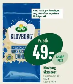 Min Købmand Klovborg Skæreost tilbud