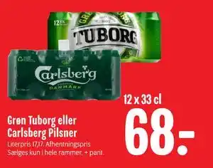 Grøn Tuborg eller Carlsberg Pilsner
