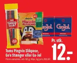 Min Købmand Toms Pingvin Slikpose, Go’e Stænger eller Ga-Jol tilbud