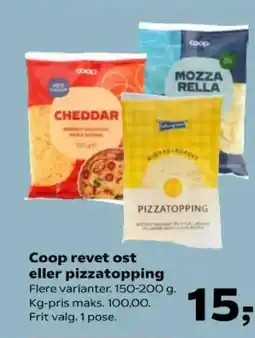 SuperBrugsen Coop revet ost eller pizzatopping tilbud