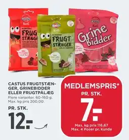 MENY CASTUS FRUGTSTÆNGER, GRINEBIDDER ELLER FRUGTPÅLÆG tilbud