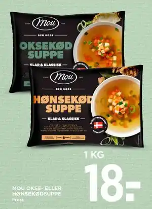 MENY MOU OKSE- ELLER HØNSEKØDSUPPE tilbud
