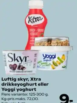 SuperBrugsen Luftig skyr, Xtra drikkeyoghurt eller Yoggi yoghurt tilbud