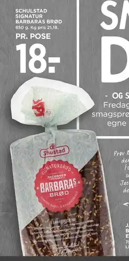 MENY SCHULSTAD SIGNATUR BARBARAS BRØD tilbud