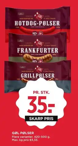 MENY GØL PØLSER tilbud