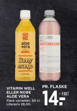 MENY VITAMIN WELL ELLER NOBE ALOE VERA tilbud