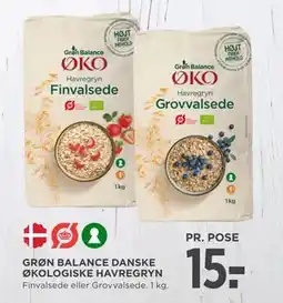 MENY GRØN BALANCE DANSKE ØKOLOGISKE HAVREGRYN tilbud