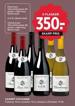 MENY CAMPET STE MARIE tilbud