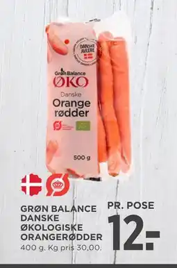 MENY GRØN BALANCE DANSKE ØKOLOGISKE ORANGERØDDER tilbud