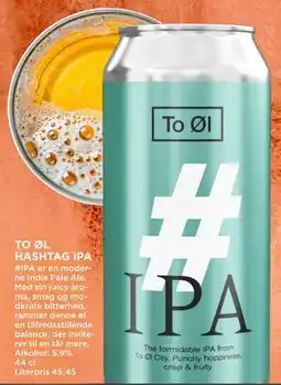 MENY TO ØL HASHTAG IPA tilbud