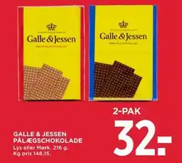 MENY GALLE & JESSEN PÅLÆGSCHOKOLADE tilbud