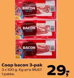 SuperBrugsen Coop bacon 3-pak tilbud