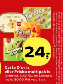 SuperBrugsen Carte D'or is eller Frisko multipak is tilbud