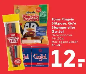 SPAR Toms Pingvin Slikpose, Go'e Stænger eller Ga-Jol tilbud