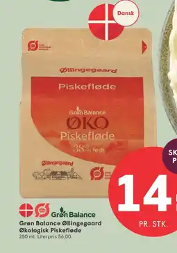 SPAR Grøn Balance Øllingegaard Økologisk Piskefløde tilbud