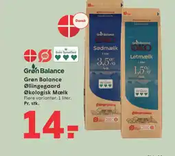 SPAR Grøn Balance Øllingegaard Økologisk Mælk tilbud