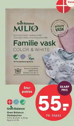 SPAR Grøn Balance Vaskepulver tilbud