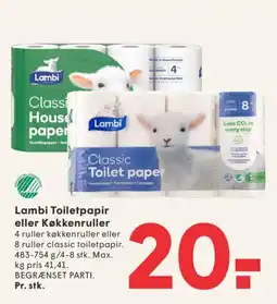 SPAR Lambi Toiletpapir eller Køkkenruller tilbud