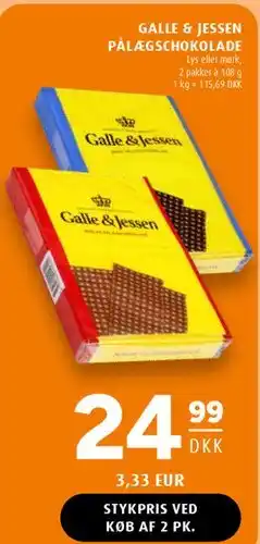 Scandinavian Park Galle & Jessen Pålægschokolade tilbud