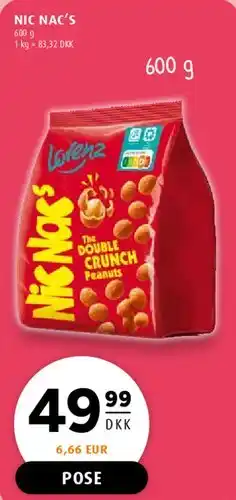 Scandinavian Park Nic Nac's Double Crunch Peanuts 600 g tilbud