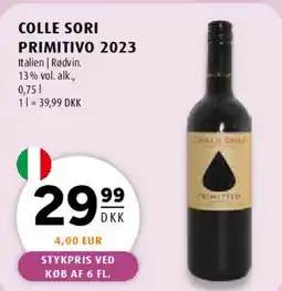 Scandinavian Park Colle Sori Primitivo 2023 tilbud