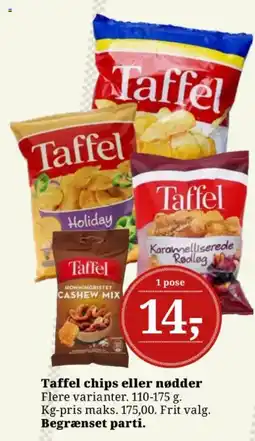 Dagli'Brugsen Taffel chips eller nødder tilbud
