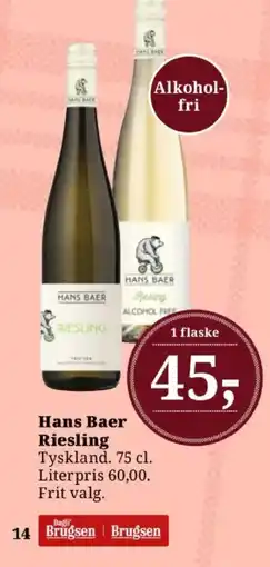 Dagli'Brugsen Hans Baer Riesling tilbud