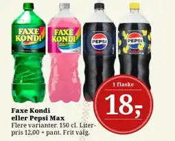 Dagli'Brugsen Faxe Kondi eller Pepsi Max tilbud