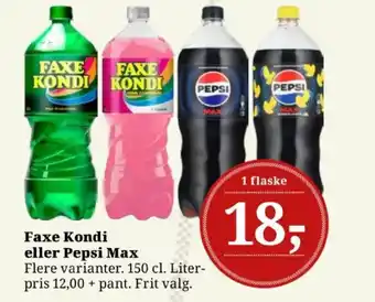 Dagli'Brugsen Faxe Kondi eller Pepsi Max tilbud