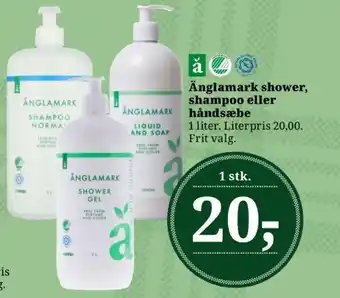 Dagli'Brugsen Änglamark shower, shampoo eller håndsæbe tilbud
