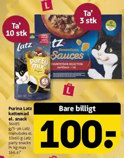 Løvbjerg Purina Latz kattemad el. snack tilbud