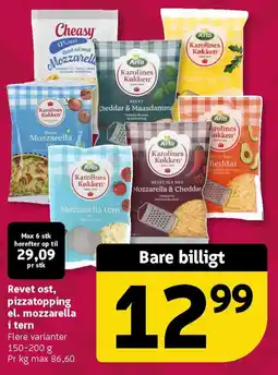 Løvbjerg Revet ost, pizzatopping el. mozzarella i tern tilbud