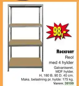 Harald Nyborg Reol med 4 hylder tilbud