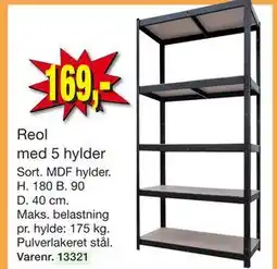 Harald Nyborg Reol med 5 hylder tilbud