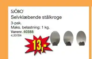 Harald Nyborg Selvklæbende stålkroge tilbud