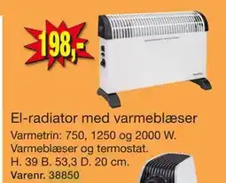 Harald Nyborg El-radiator med varmeblæser tilbud