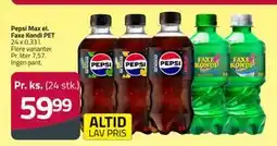 Fleggaard Pepsi Max el. Faxe Kondi PET tilbud