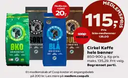 SuperBrugsen Cirkel Kaffe hele bønner tilbud