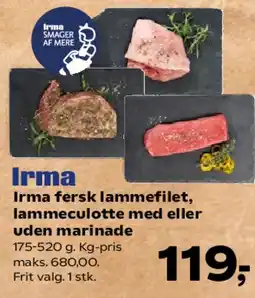 SuperBrugsen Irma fersk lam (lammefilet / lammeculotte) tilbud