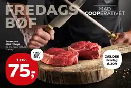 SuperBrugsen Entrecote eller ribeye (stor tilbud) tilbud