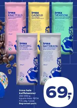 SuperBrugsen Irma hele kaffebønner tilbud