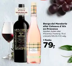 SuperBrugsen Borgo del Mandorlo eller Coteaux d'Aix en Provence tilbud