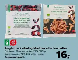 SuperBrugsen Änglamark økologiske bær eller kartofler tilbud
