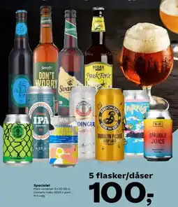 SuperBrugsen Specialøl - 5 flasker/dåser tilbud
